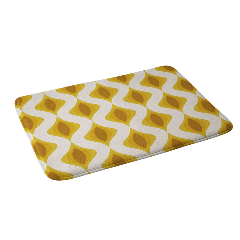 ALISA GALITSYNA YELLOW ORNAMENTS MEMORY FOAM BATH MAT