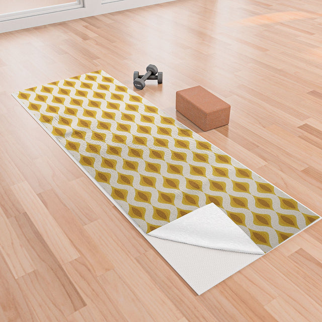Yellow Ornaments Yoga Towel