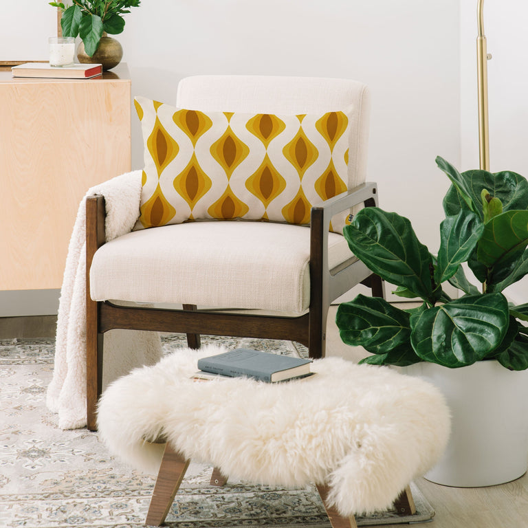 YELLOW ORNAMENTS THROW PILLOW