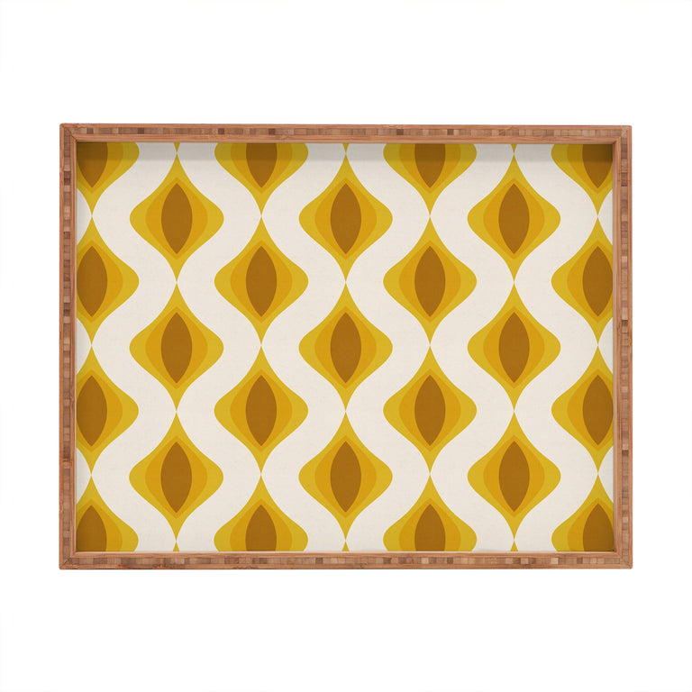 YELLOW ORNAMENTS RECTANGULAR TRAY