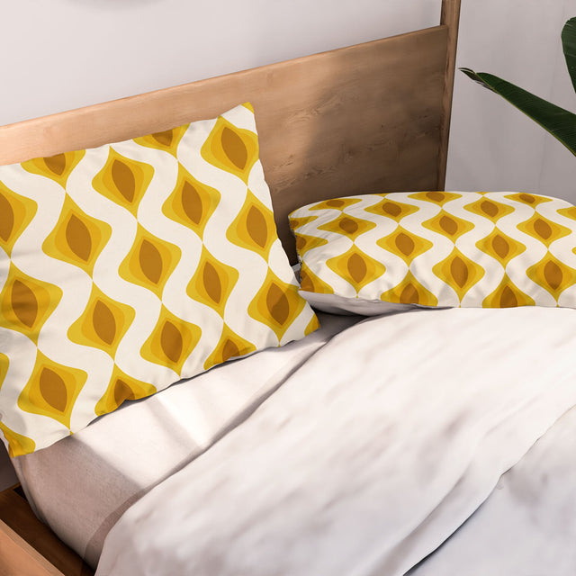 YELLOW ORNAMENTS PILLOW SHAMS