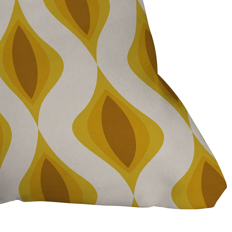 YELLOW ORNAMENTS THROW PILLOW