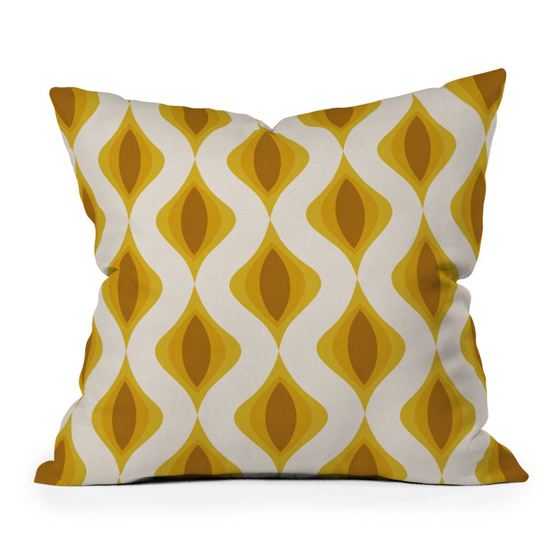 YELLOW ORNAMENTS THROW PILLOW