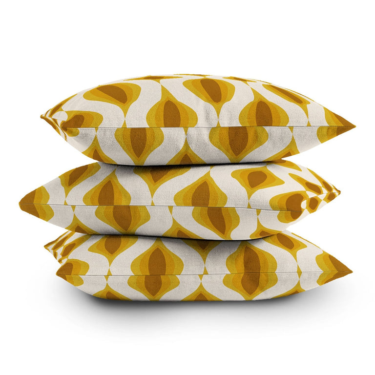 YELLOW ORNAMENTS THROW PILLOW