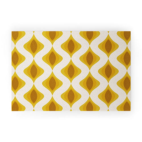 Yellow Ornaments Welcome Mat