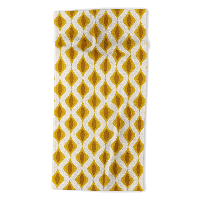 Yellow Ornaments Beach Towel