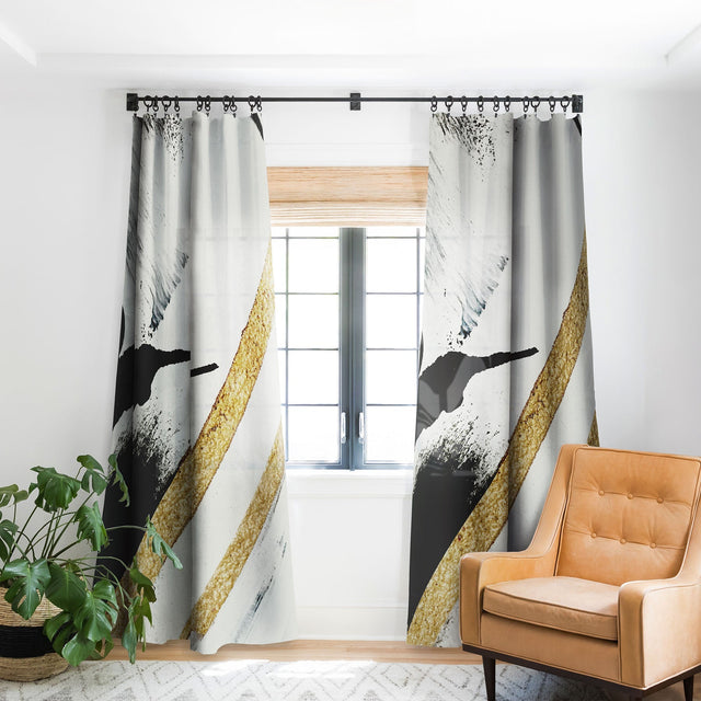 ARMOR 8 A MINIMAL ABSTRACT PIE BLACKOUT NON REPEAT WINDOW CURTAIN
