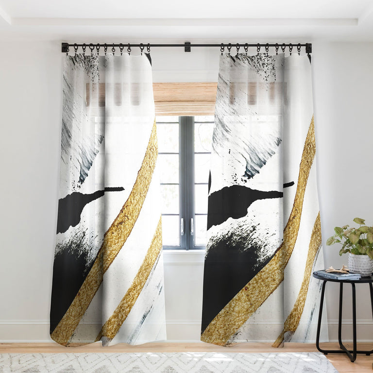 ARMOR 8 A MINIMAL ABSTRACT PIE SHEER NON REPEAT WINDOW CURTAIN