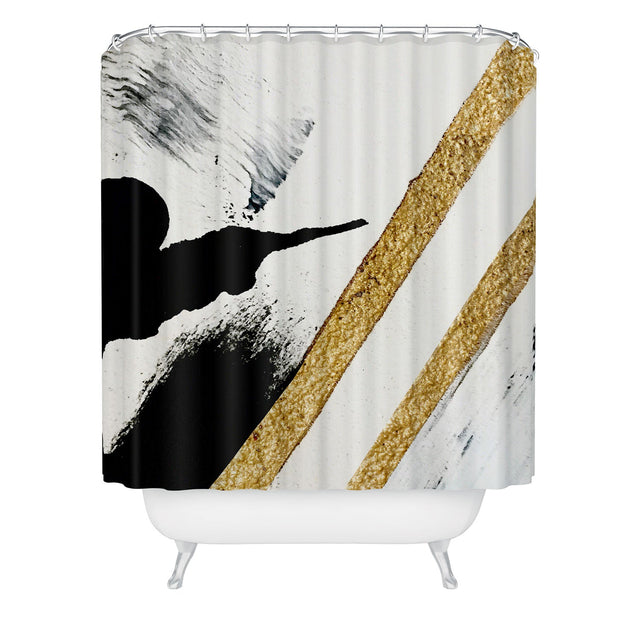 ALYSSA HAMILTON ART ARMOR 8 A MINIMAL ABSTRACT PIE SHOWER CURTAIN