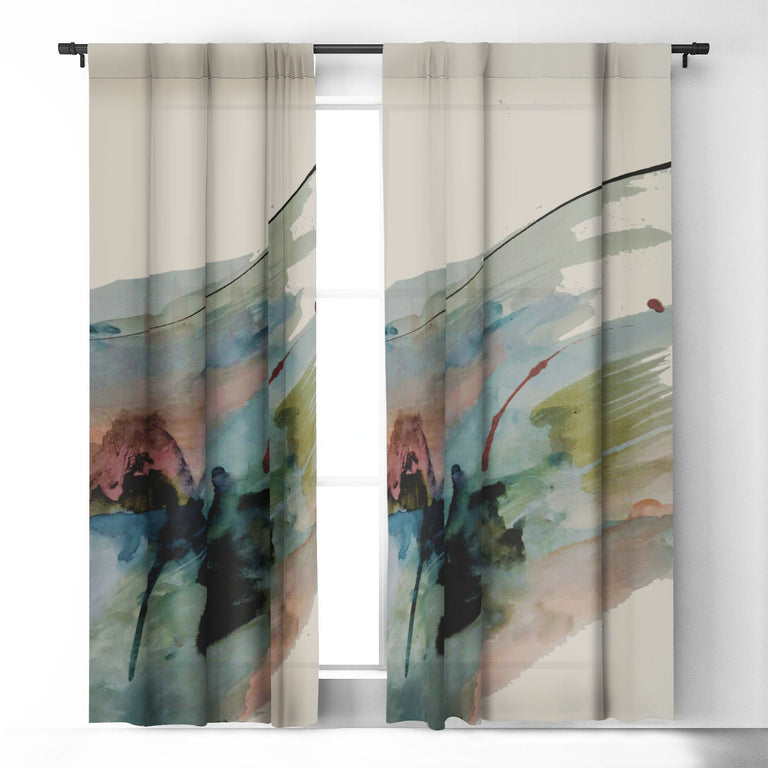 BEGIN AGAIN 2 AN ABSTRACT MIX BLACKOUT NON REPEAT WINDOW CURTAIN