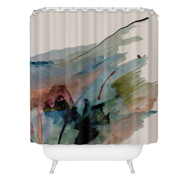 ALYSSA HAMILTON ART BEGIN AGAIN 2 AN ABSTRACT MIX SHOWER CURTAIN