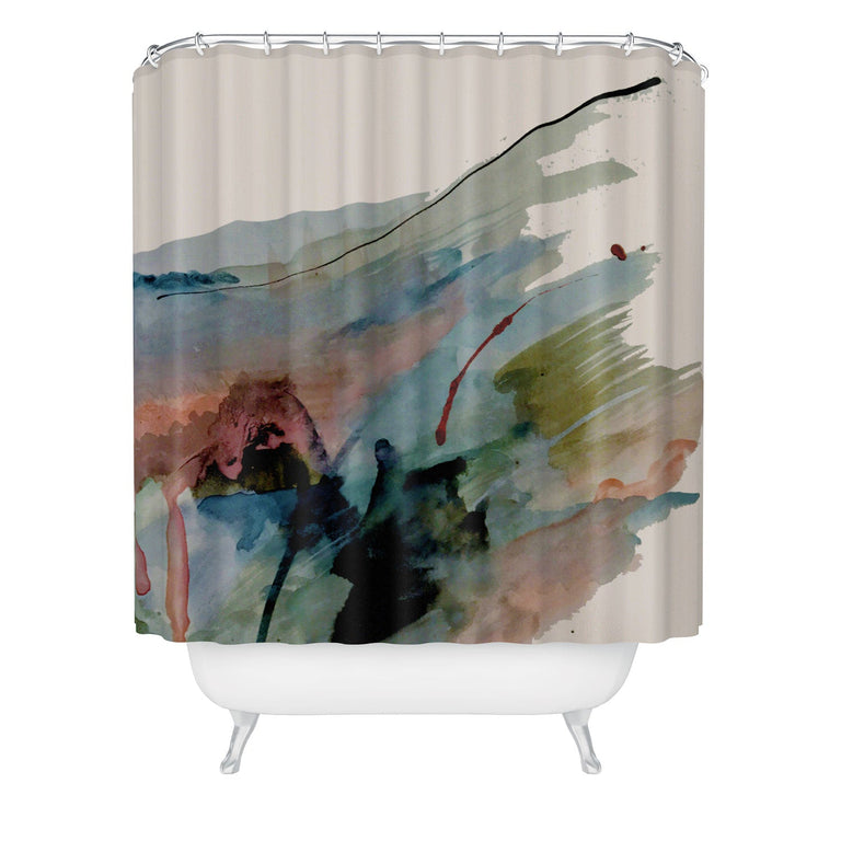 ALYSSA HAMILTON ART BEGIN AGAIN 2 AN ABSTRACT MIX SHOWER CURTAIN