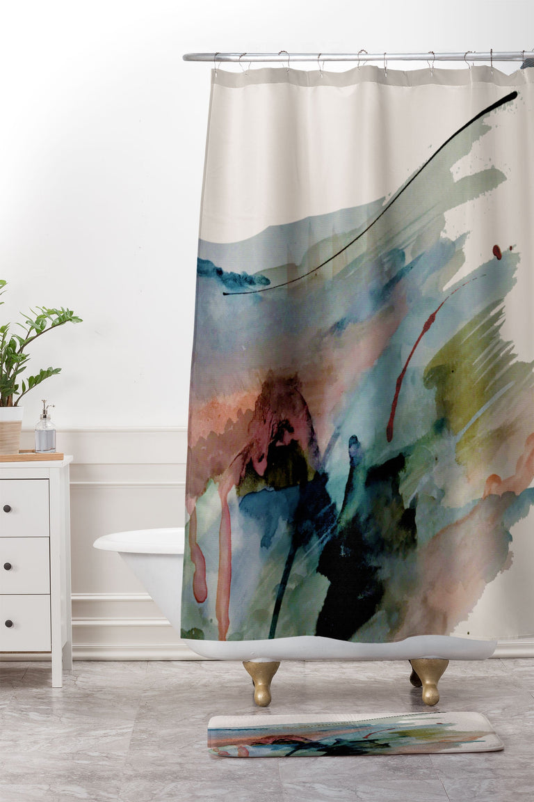 ALYSSA HAMILTON ART BEGIN AGAIN 2 AN ABSTRACT MIX MEMORY FOAM BATH MAT