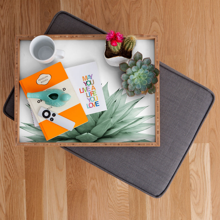 AGAVE GREEN SUMMER VIBES RECTANGULAR TRAY