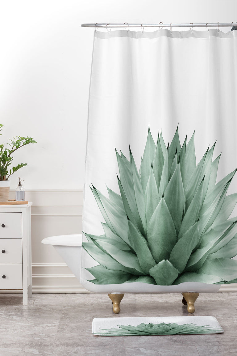 ANITAS BELLAS ARTWORK AGAVE GREEN SUMMER VIBES MEMORY FOAM BATH MAT 2