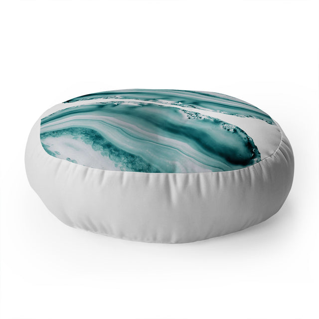 Soft Turquoise Agate 1 Floor Pillow Round