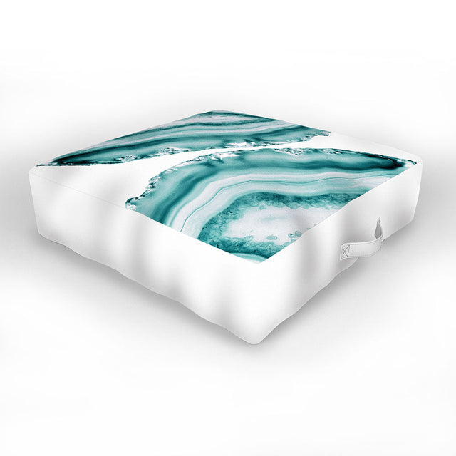 Soft Turquoise Agate 1 Outdoor Floor Cushion