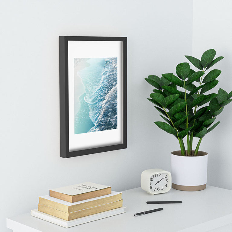 Soft Turquoise Ocean Dream Waves Recessed Framing Rectangle