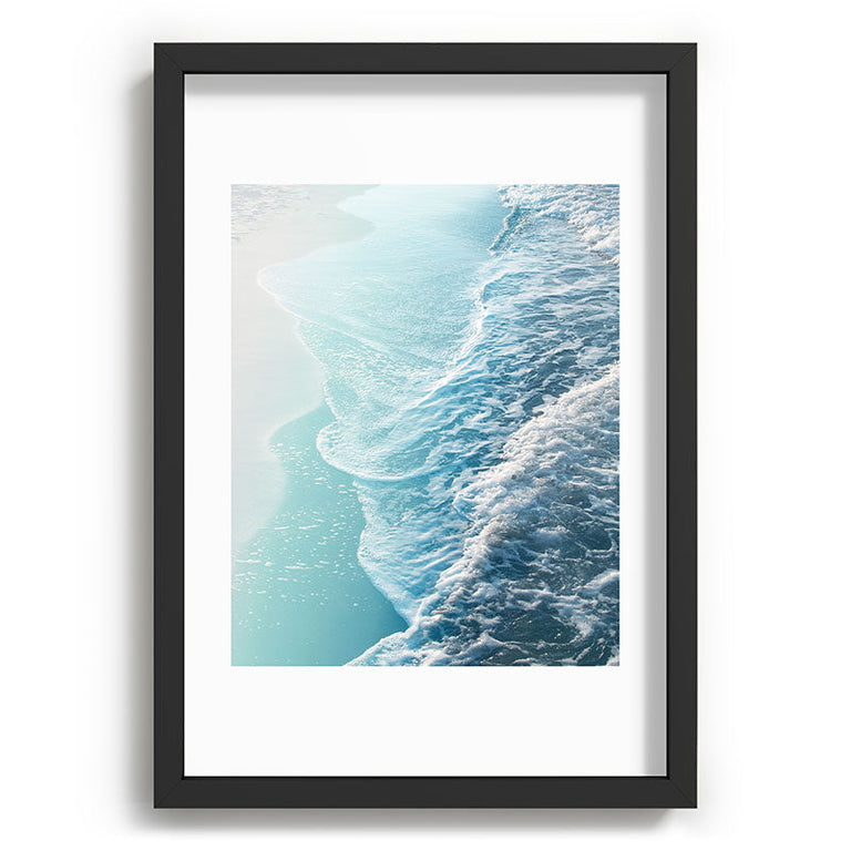 Soft Turquoise Ocean Dream Waves Recessed Framing Rectangle