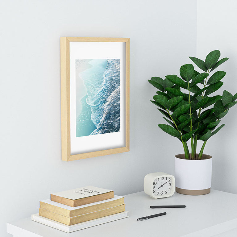 Soft Turquoise Ocean Dream Waves Recessed Framing Rectangle