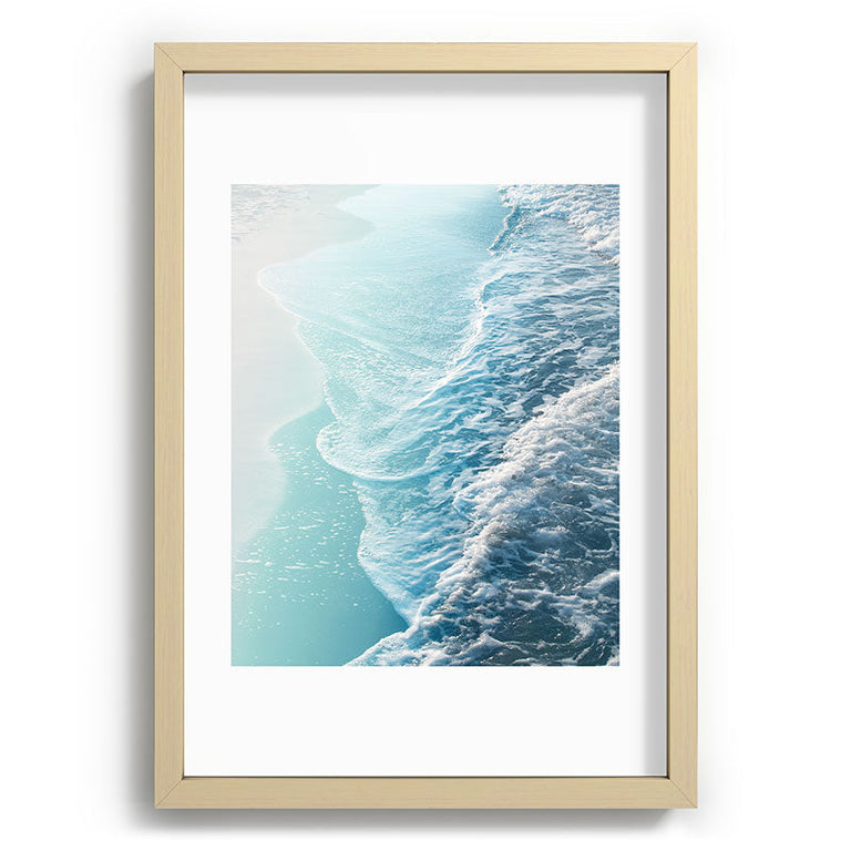Soft Turquoise Ocean Dream Waves Recessed Framing Rectangle