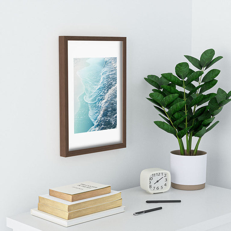 Soft Turquoise Ocean Dream Waves Recessed Framing Rectangle