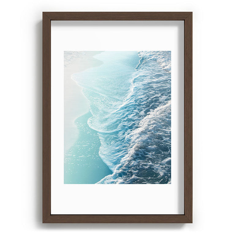 Soft Turquoise Ocean Dream Waves Recessed Framing Rectangle
