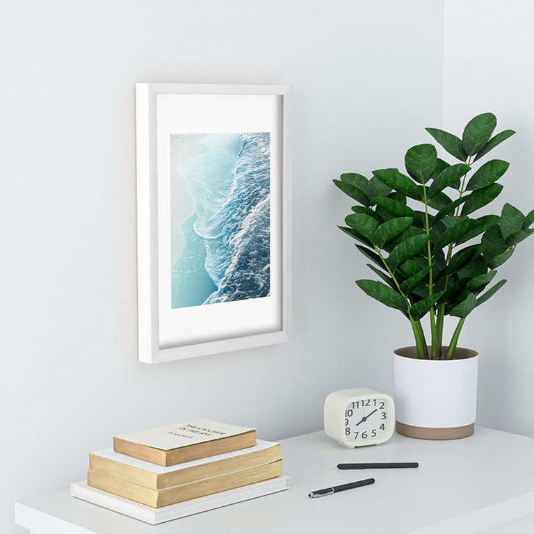 Soft Turquoise Ocean Dream Waves Recessed Framing Rectangle