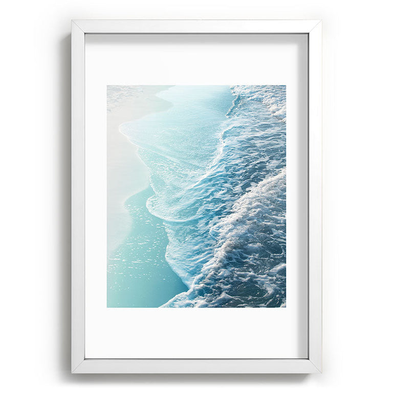 Soft Turquoise Ocean Dream Waves Recessed Framing Rectangle
