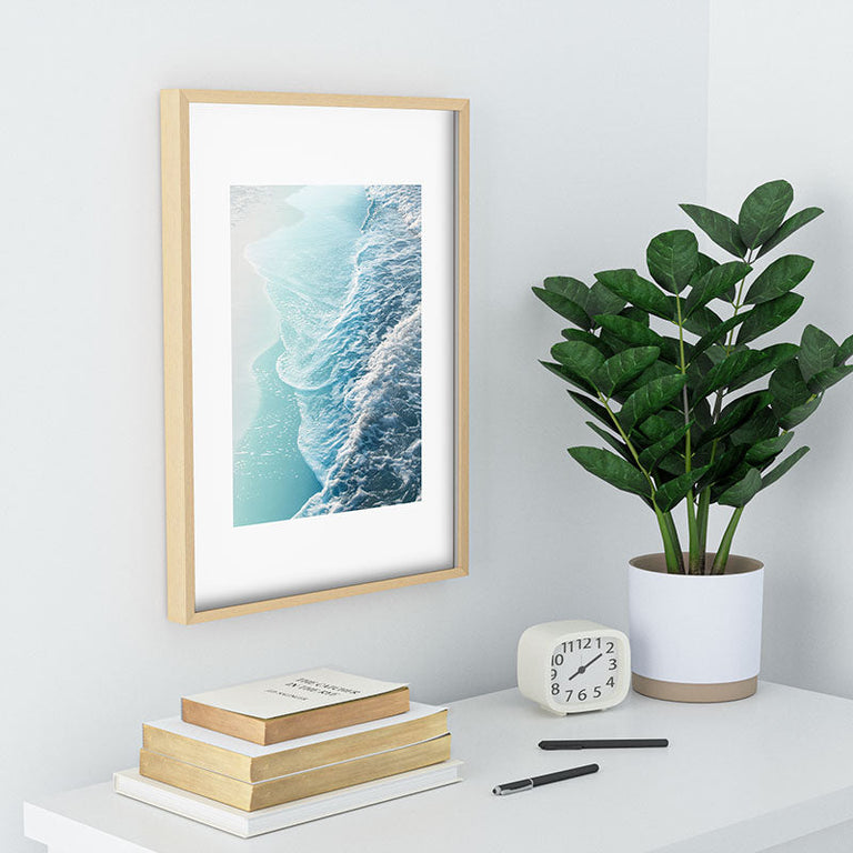Soft Turquoise Ocean Dream Waves Recessed Framing Rectangle
