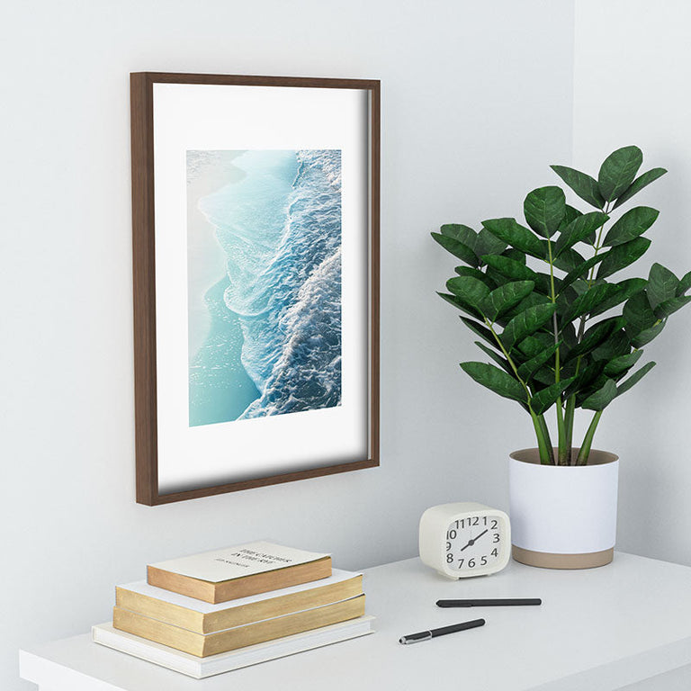 Soft Turquoise Ocean Dream Waves Recessed Framing Rectangle