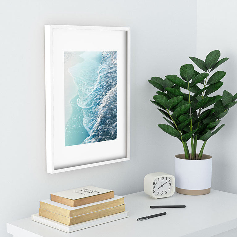 Soft Turquoise Ocean Dream Waves Recessed Framing Rectangle