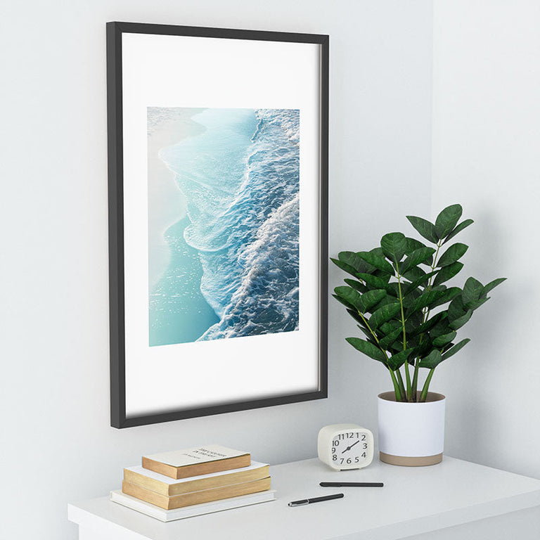 Soft Turquoise Ocean Dream Waves Recessed Framing Rectangle