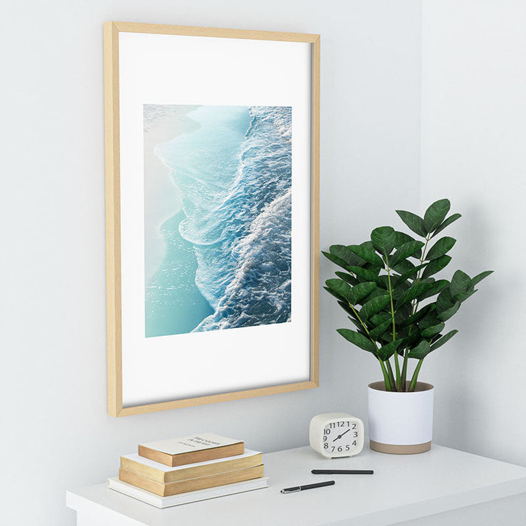 Soft Turquoise Ocean Dream Waves Recessed Framing Rectangle