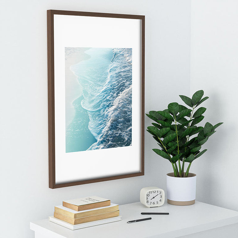 Soft Turquoise Ocean Dream Waves Recessed Framing Rectangle