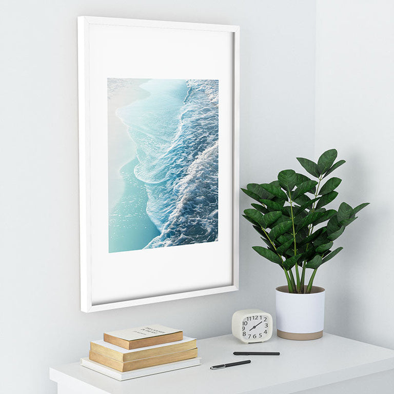 Soft Turquoise Ocean Dream Waves Recessed Framing Rectangle