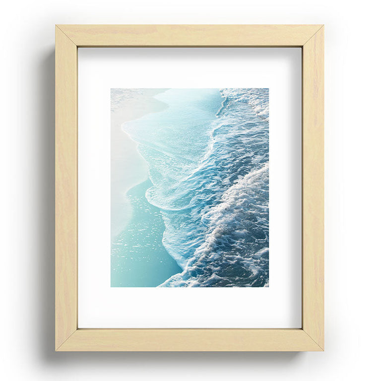 Soft Turquoise Ocean Dream Waves Recessed Framing Rectangle