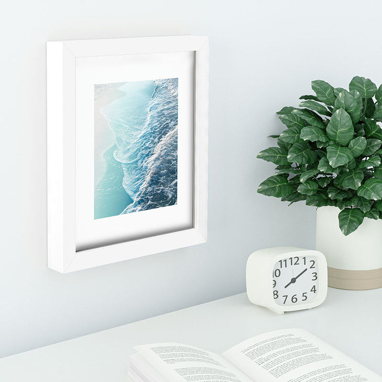 Soft Turquoise Ocean Dream Waves Recessed Framing Rectangle