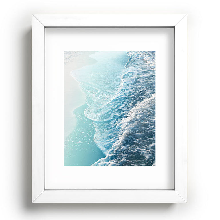 Soft Turquoise Ocean Dream Waves Recessed Framing Rectangle