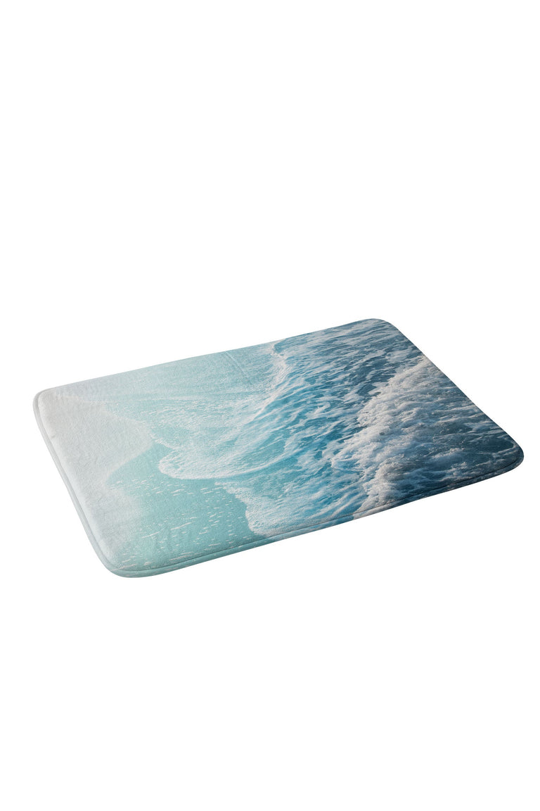 ANITAS BELLAS ARTWORK SOFT TURQUOISE OCEAN DREAM WAVES MEMORY FOAM BATH MAT