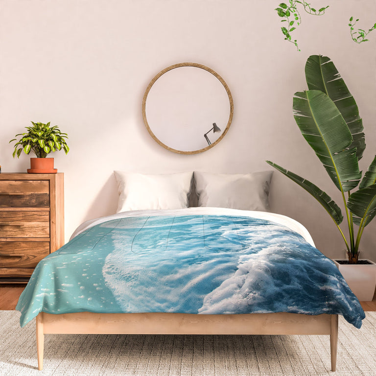 SOFT TURQUOISE OCEAN DREAM WAVES DUVET / COMFORTER