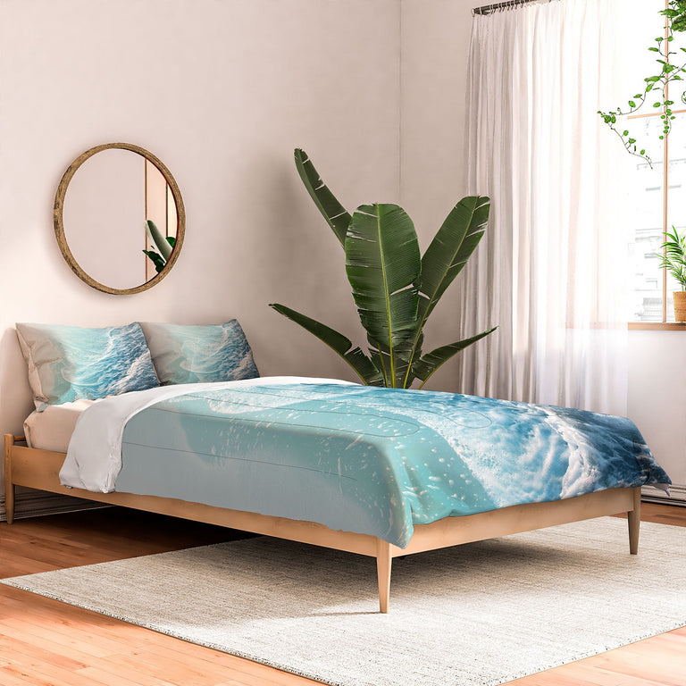 SOFT TURQUOISE OCEAN DREAM WAVES DUVET / COMFORTER