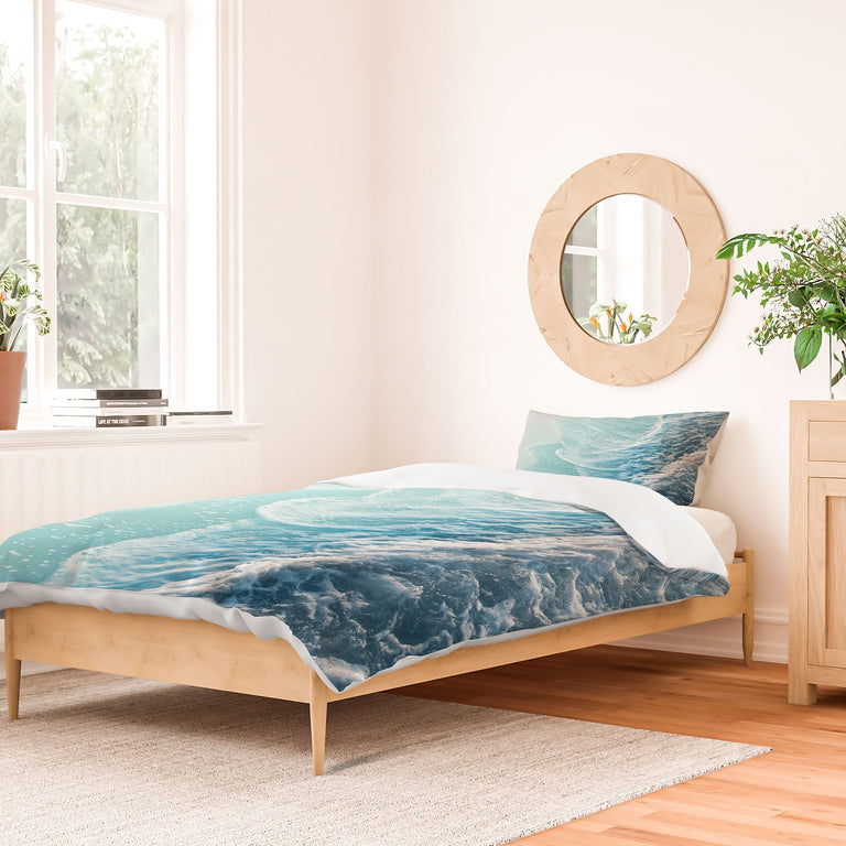SOFT TURQUOISE OCEAN DREAM WAVES DUVET / COMFORTER
