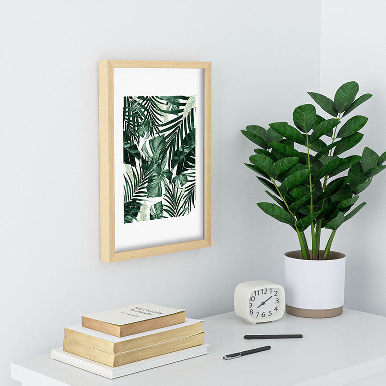 Tropical Jungle Leaves 4 Recessed Framing Rectangle