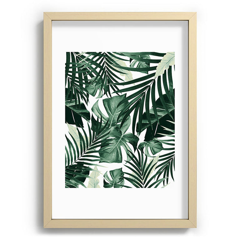 Tropical Jungle Leaves 4 Recessed Framing Rectangle