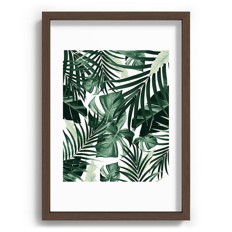 Tropical Jungle Leaves 4 Recessed Framing Rectangle