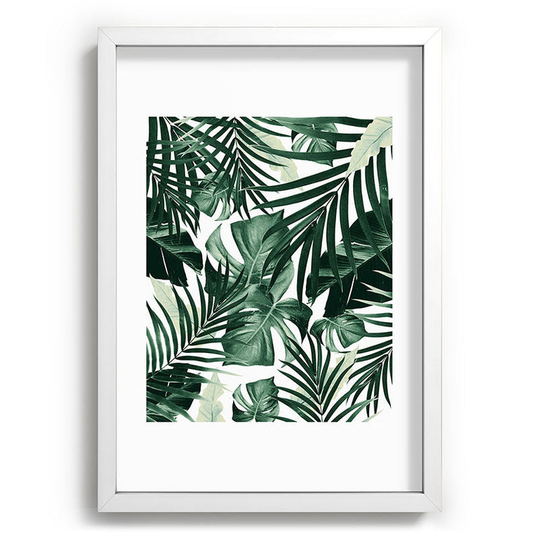 Tropical Jungle Leaves 4 Recessed Framing Rectangle