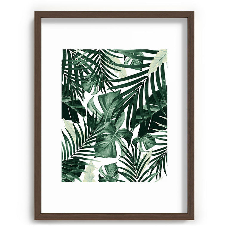 Tropical Jungle Leaves 4 Recessed Framing Rectangle