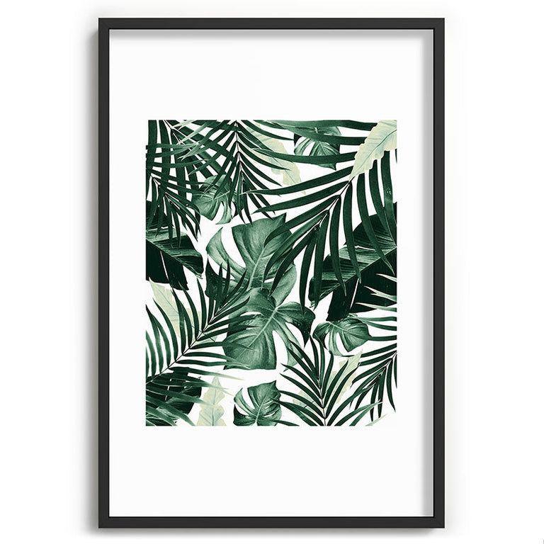 Tropical Jungle Leaves 4 Recessed Framing Rectangle