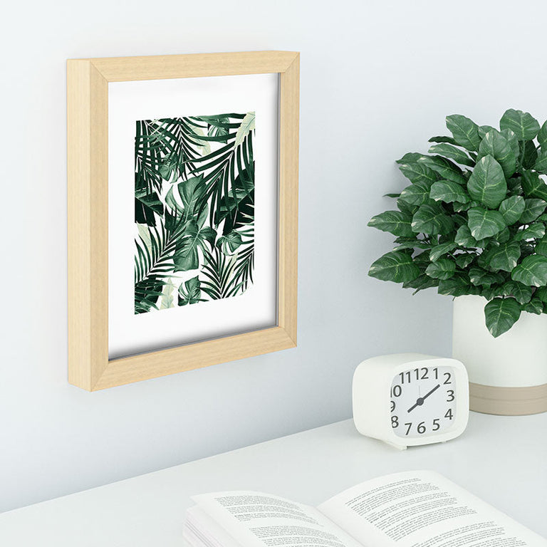 Tropical Jungle Leaves 4 Recessed Framing Rectangle